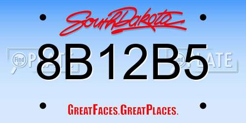 8B12B5 South Dakota License Plate