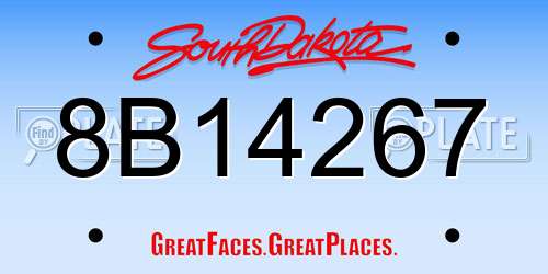8B14267 South Dakota License Plate
