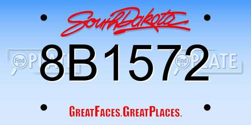 8B1572 South Dakota License Plate