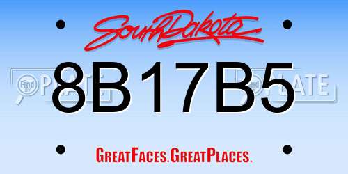 8B17B5 South Dakota License Plate
