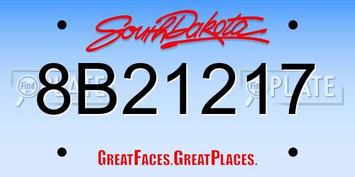 8B21217 South Dakota License Plate