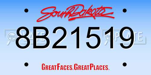 8B21519 South Dakota License Plate
