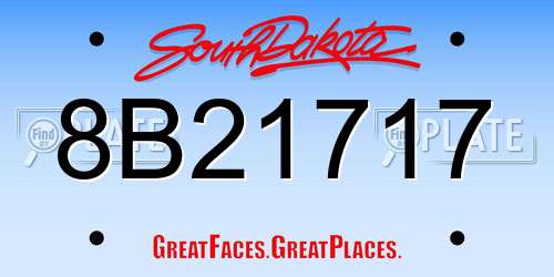 8B21717 South Dakota License Plate