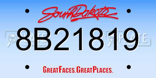 8B21819 South Dakota License Plate