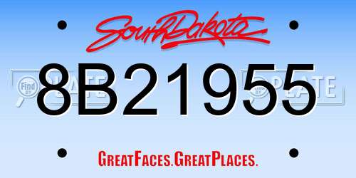 8B21955 South Dakota License Plate