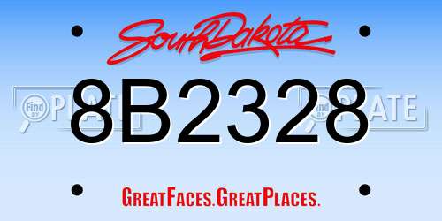 8B2328 South Dakota License Plate