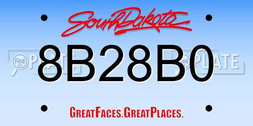 8B28B0 South Dakota License Plate