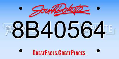 8B40564 South Dakota License Plate