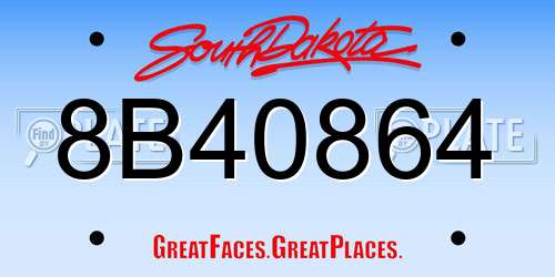 8B40864 South Dakota License Plate
