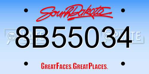 8B55034 South Dakota License Plate