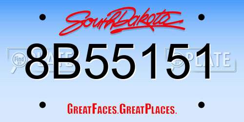 8B55151 South Dakota License Plate