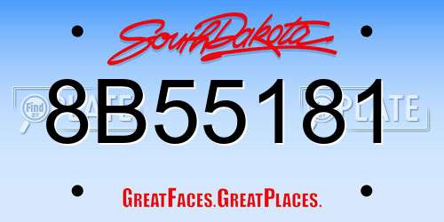 8B55181 South Dakota License Plate