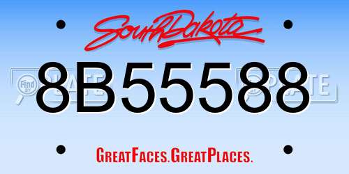 8B55588 South Dakota License Plate