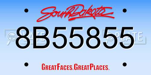 8B55855 South Dakota License Plate