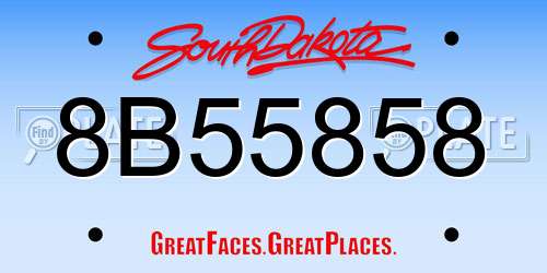 8B55858 South Dakota License Plate
