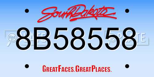 8B58558 South Dakota License Plate