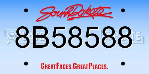 8B58588 South Dakota License Plate