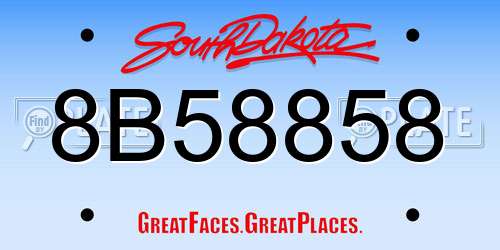 8B58858 South Dakota License Plate