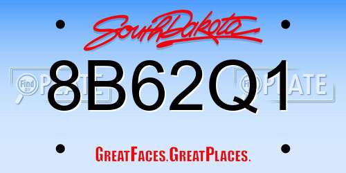 8B62Q1 South Dakota License Plate