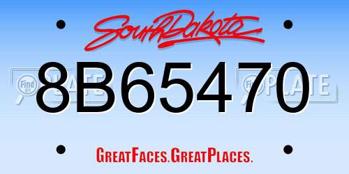 8B65470 South Dakota License Plate
