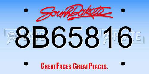 8B65816 South Dakota License Plate