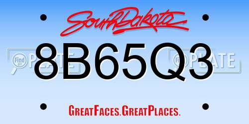 8B65Q3 South Dakota License Plate