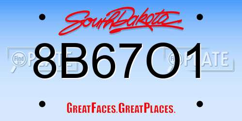 8B67O1 South Dakota License Plate