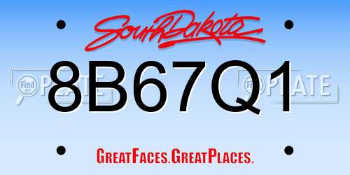 8B67Q1 South Dakota License Plate