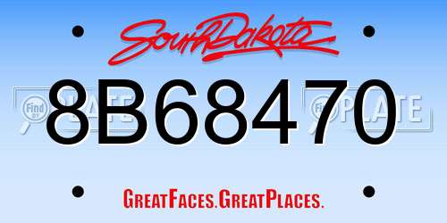 8B68470 South Dakota License Plate