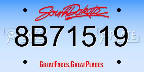 8B71519 South Dakota License Plate