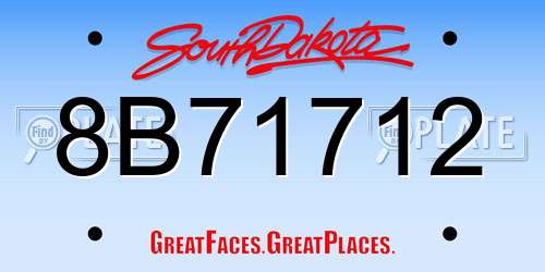 8B71712 South Dakota License Plate