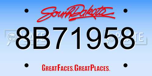 8B71958 South Dakota License Plate