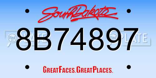 8B74897 South Dakota License Plate