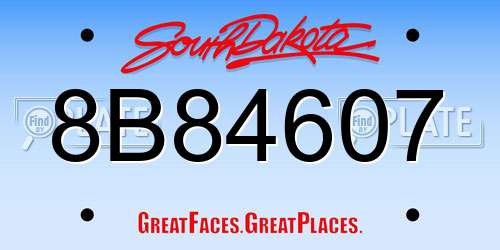 8B84607 South Dakota License Plate