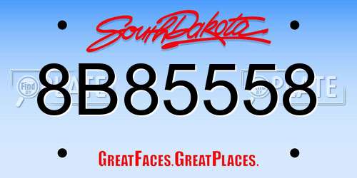 8B85558 South Dakota License Plate