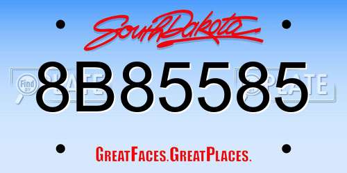 8B85585 South Dakota License Plate