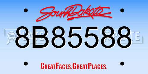 8B85588 South Dakota License Plate