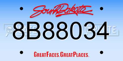 8B88034 South Dakota License Plate