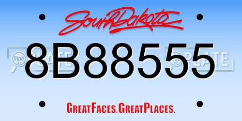 8B88555 South Dakota License Plate