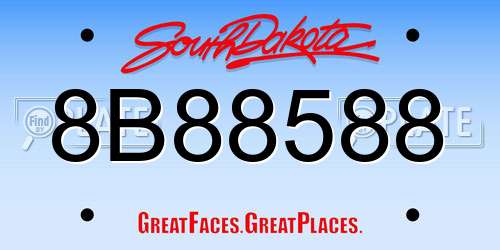 8B88588 South Dakota License Plate