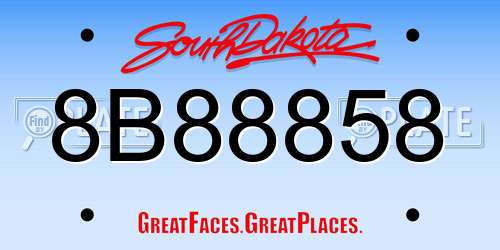 8B88858 South Dakota License Plate