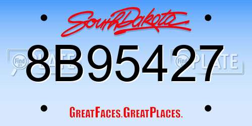 8B95427 South Dakota License Plate