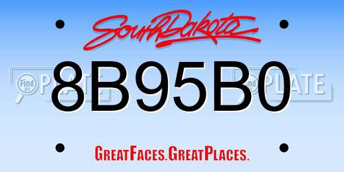 8B95B0 South Dakota License Plate