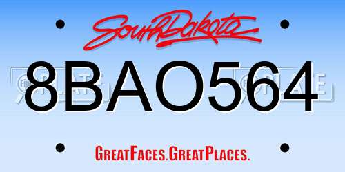 8BAO564 South Dakota License Plate
