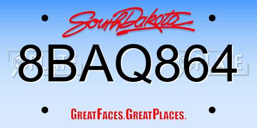 8BAQ864 South Dakota License Plate