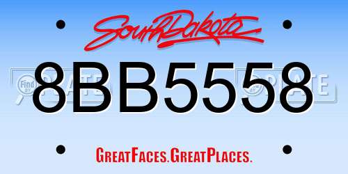 8BB5558 South Dakota License Plate