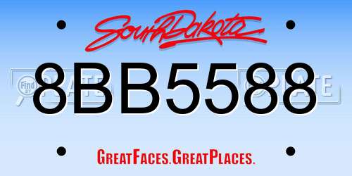 8BB5588 South Dakota License Plate