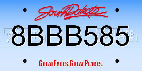 8BBB585 South Dakota License Plate