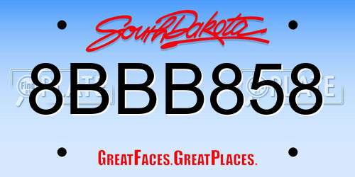 8BBB858 South Dakota License Plate
