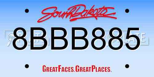 8BBB885 South Dakota License Plate